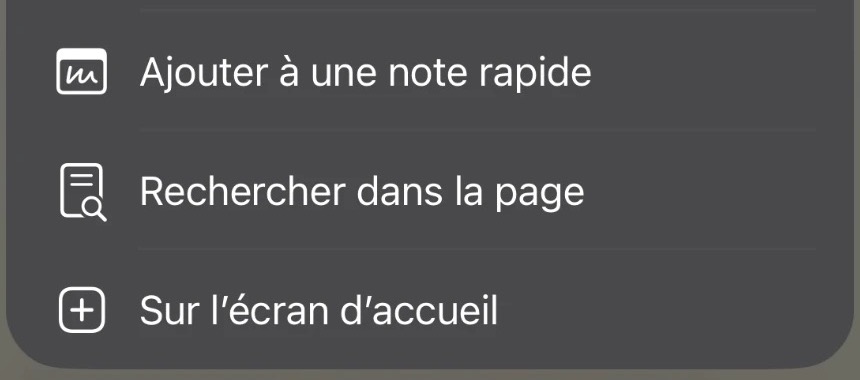 L’option « Sur l’écran d’accueil »