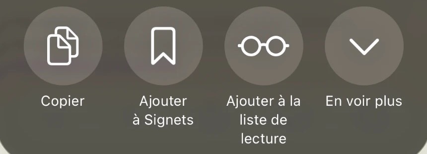Le bouton « En voir plus » du menu Partager